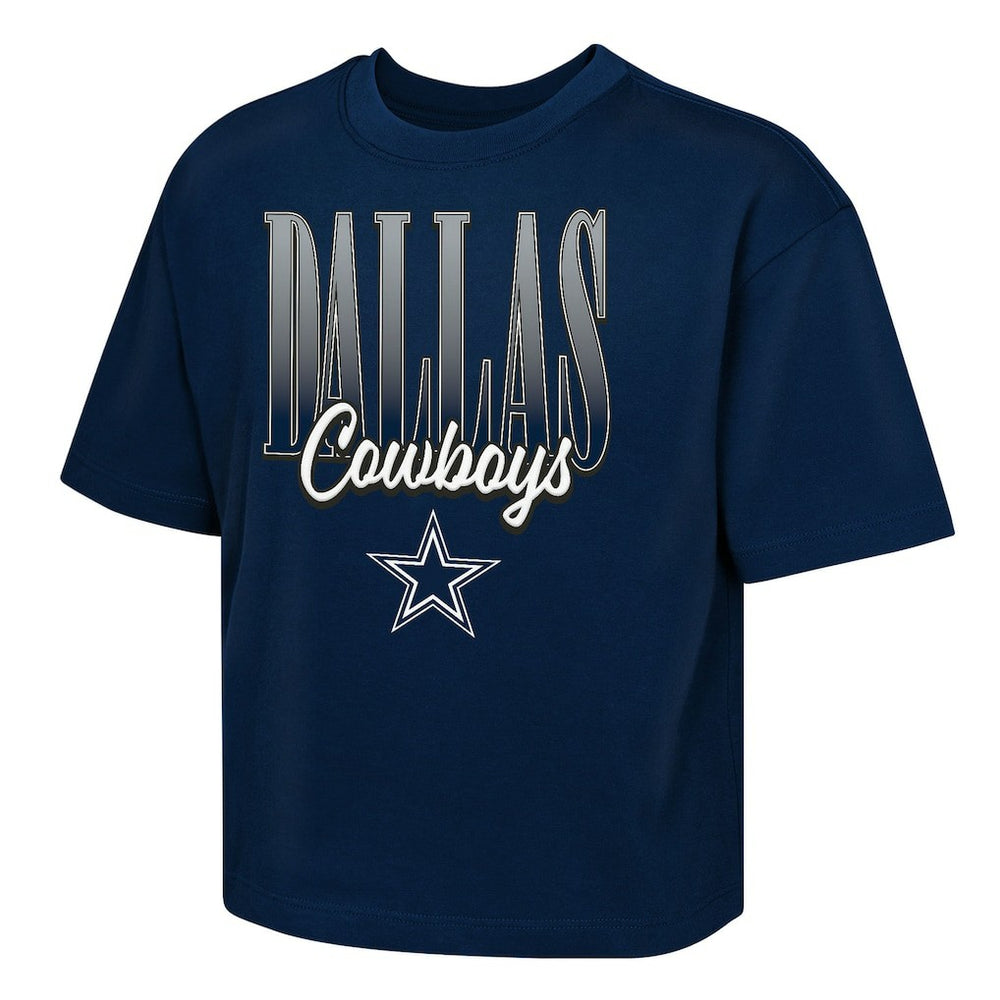 Dallas Cowboys Outerstuff Girls Youth Big City Boxy T-Shirt - Navy for sale