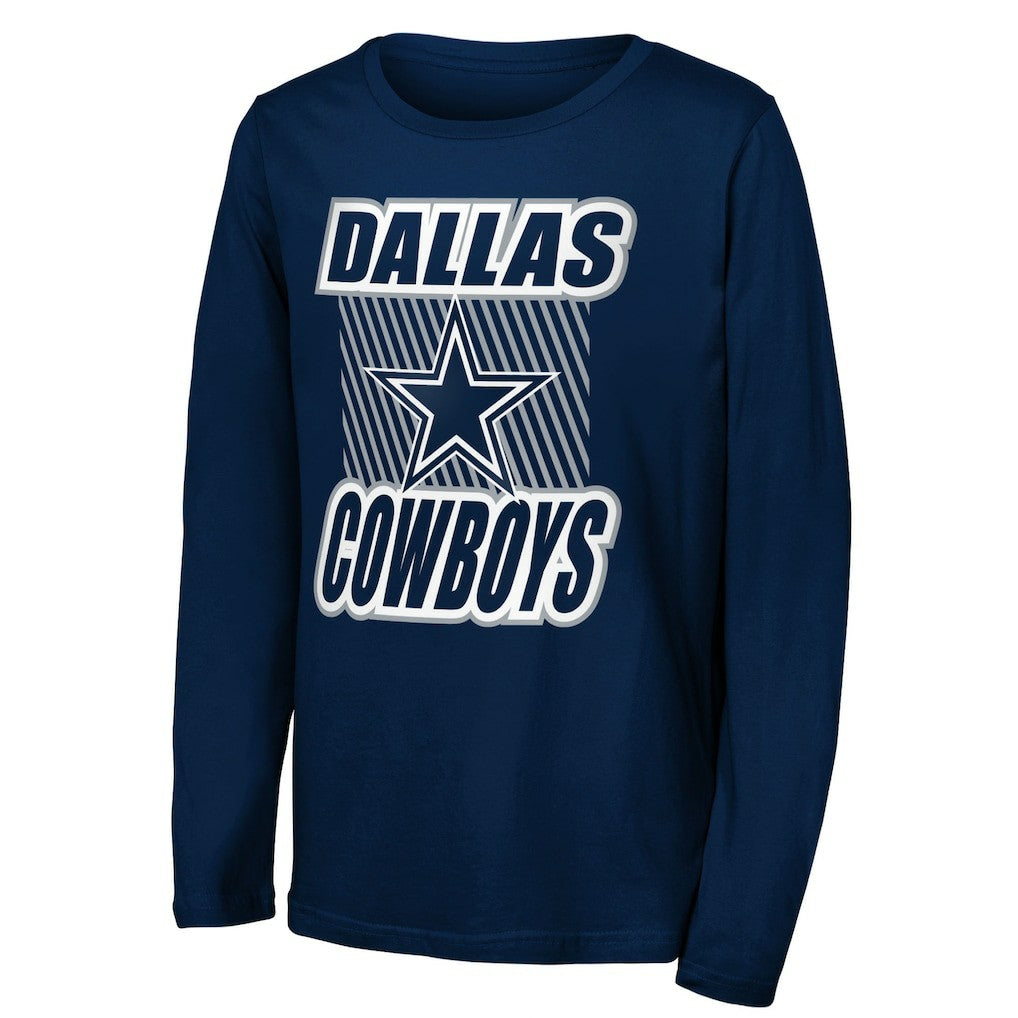 Dallas Cowboys Outerstuff Youth Never Settle Long Sleeve T-Shirt - Navy discount
