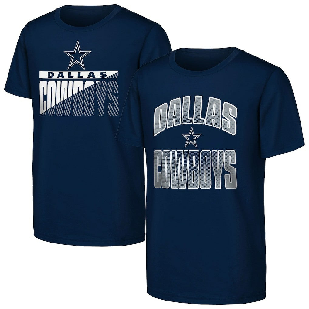 Dallas Cowboys Outerstuff Youth Never Quit 2-Pack T-Shirt Set - Navy discount