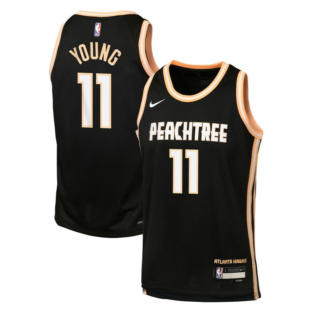 Trae Young Atlanta Hawks Youth 2025/26 City Edition Swingman Jersey - Black | Nike on sale