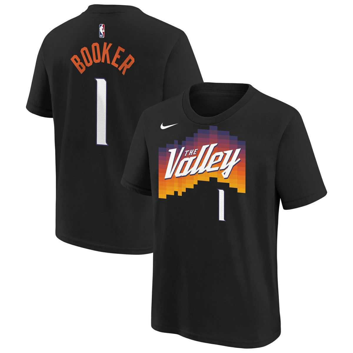 Devin Booker Phoenix Suns Youth 2025/26 City Edition Name & Number T-Shirt - Black | Nike on sale