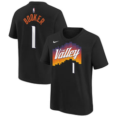 Devin Booker Phoenix Suns Youth 2025/26 City Edition Name & Number T-Shirt - Black | Nike on sale