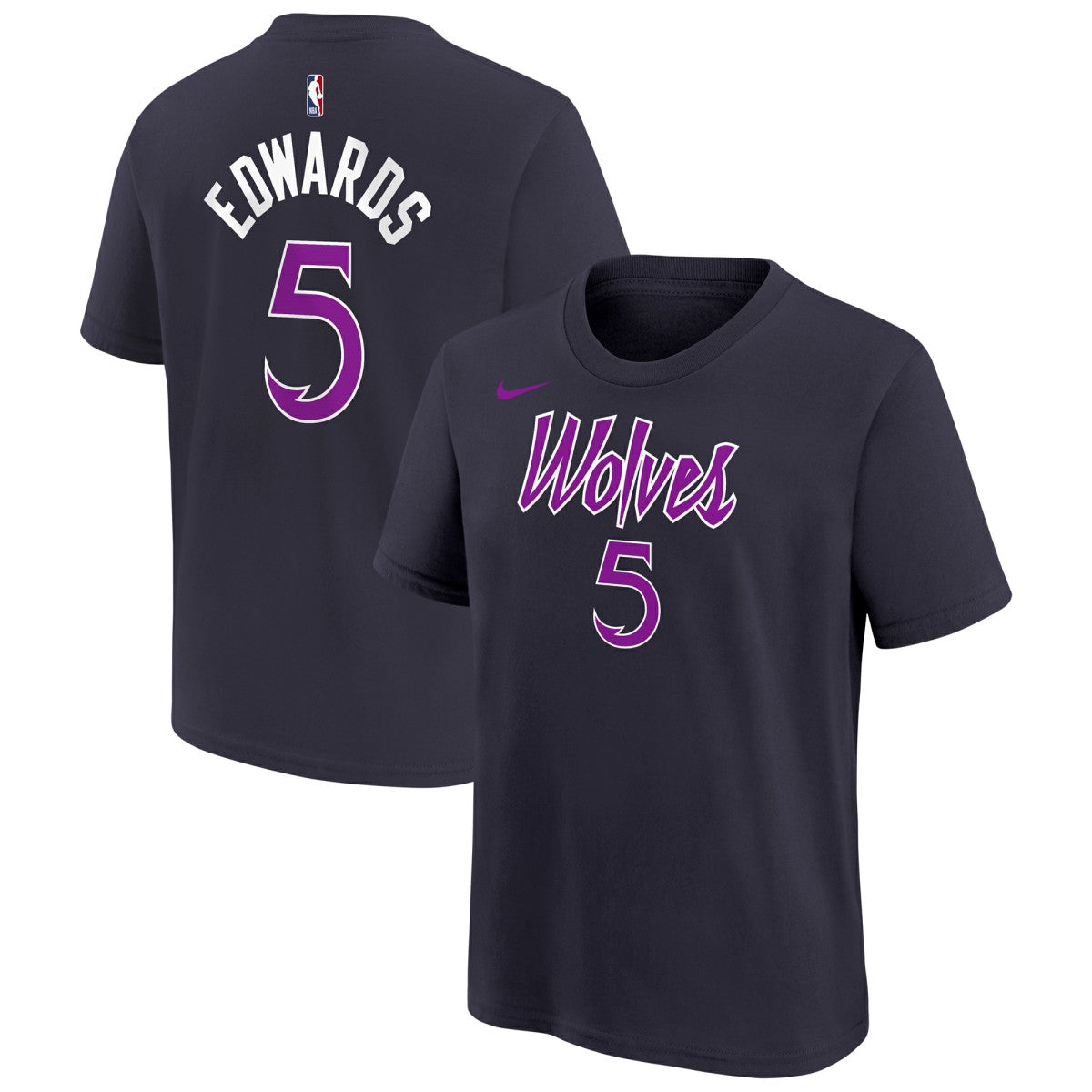 Anthony Edwards Minnesota Timberwolves Youth 2025/26 City Edition Name & Number T-Shirt - Purple | Nike on sale