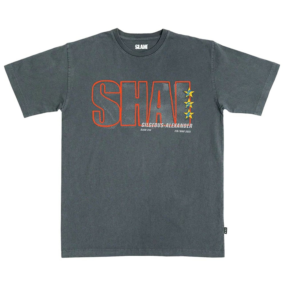 Shai Gilgeous-Alexander Oklahoma City Thunder SLAM Unisex February/March 2025 Cover Graphic Remix T-Shirt - Charcoal online