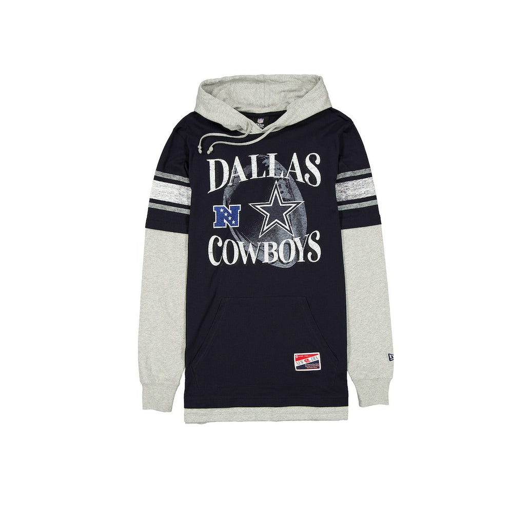 Dallas Cowboys New Era Twofer Layered Long Sleeve Hoodie T-Shirt - Navy for sale