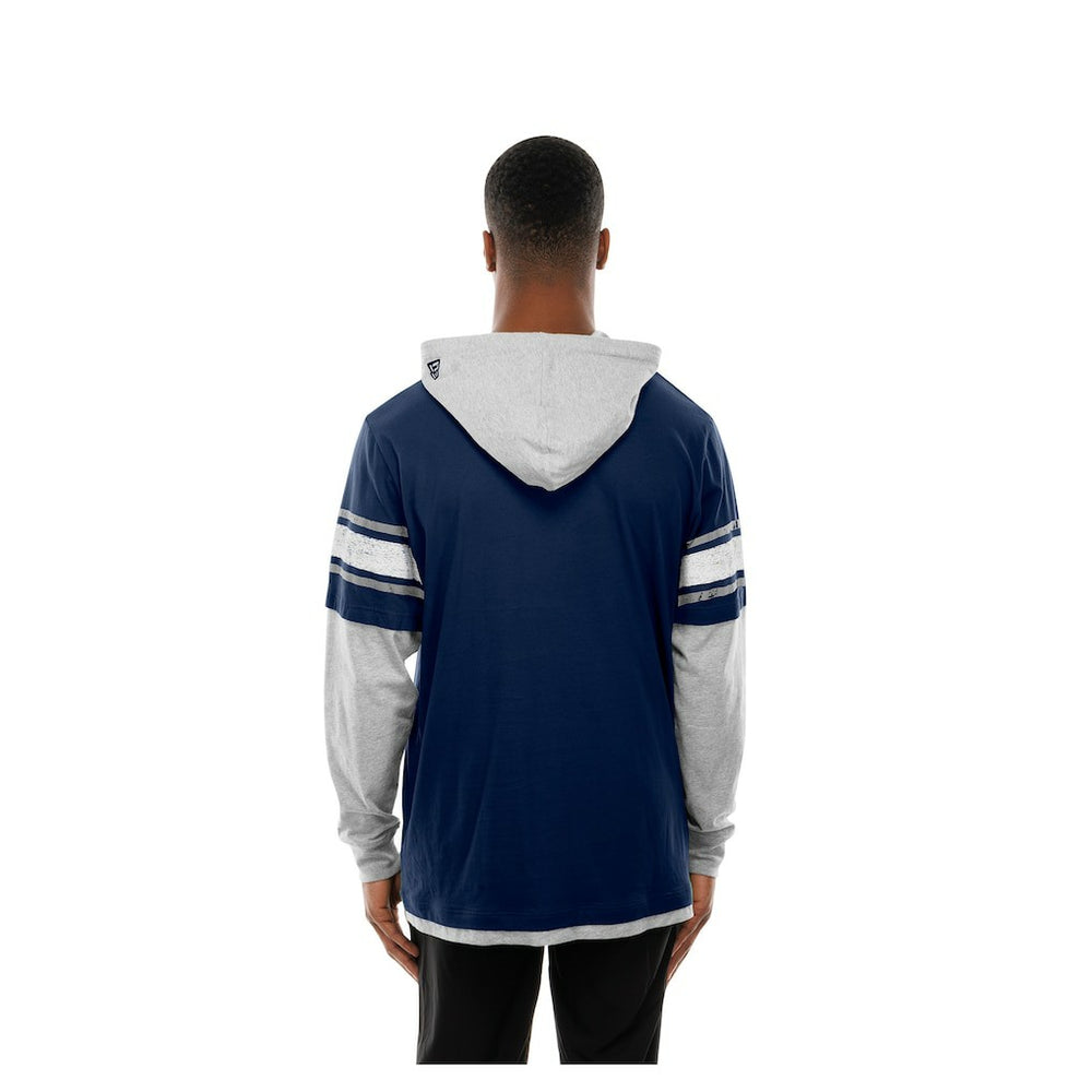 Dallas Cowboys New Era Twofer Layered Long Sleeve Hoodie T-Shirt - Navy for sale