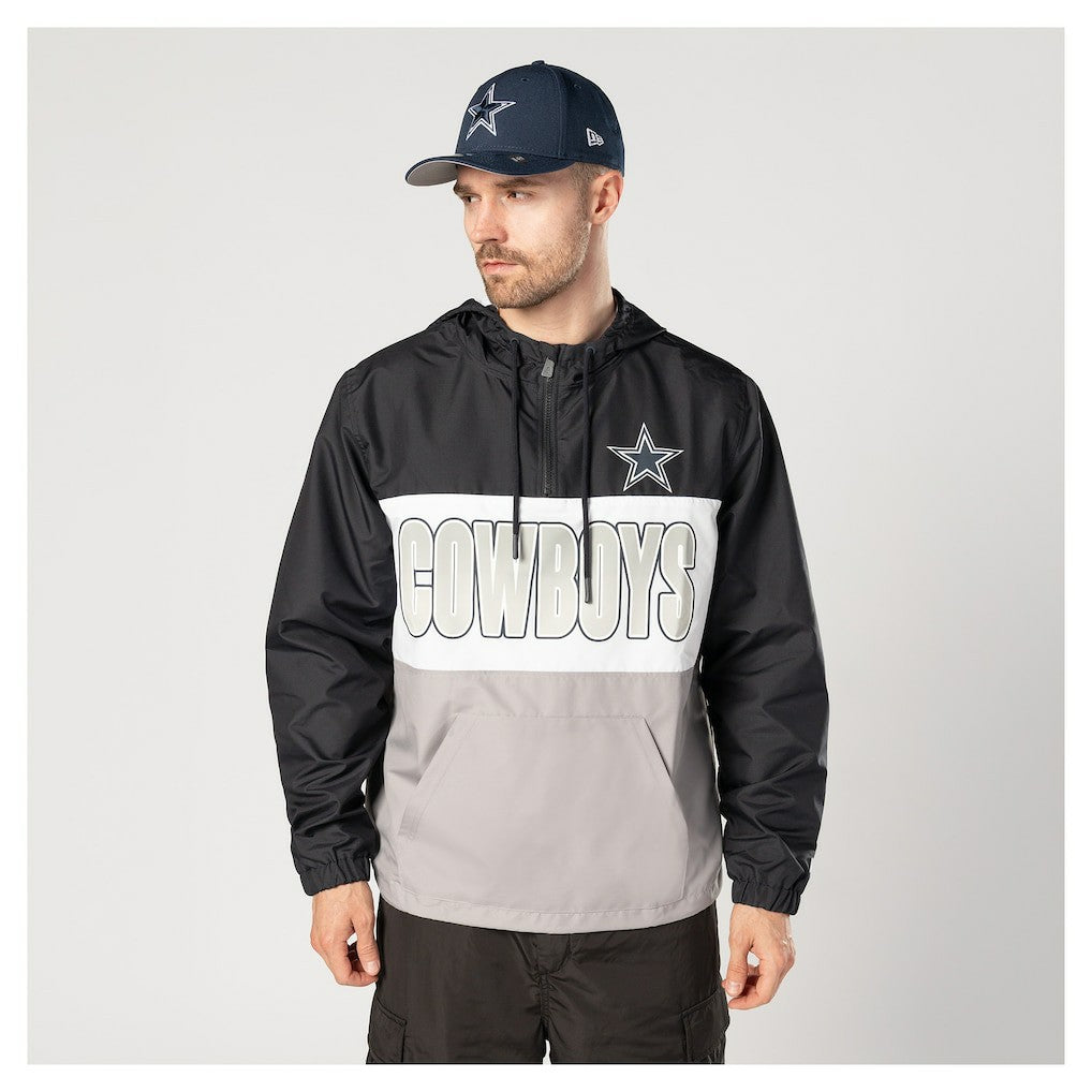 Dallas Cowboys New Era Ripstop Quarter-Zip Hooded Windbreaker - Navy sale