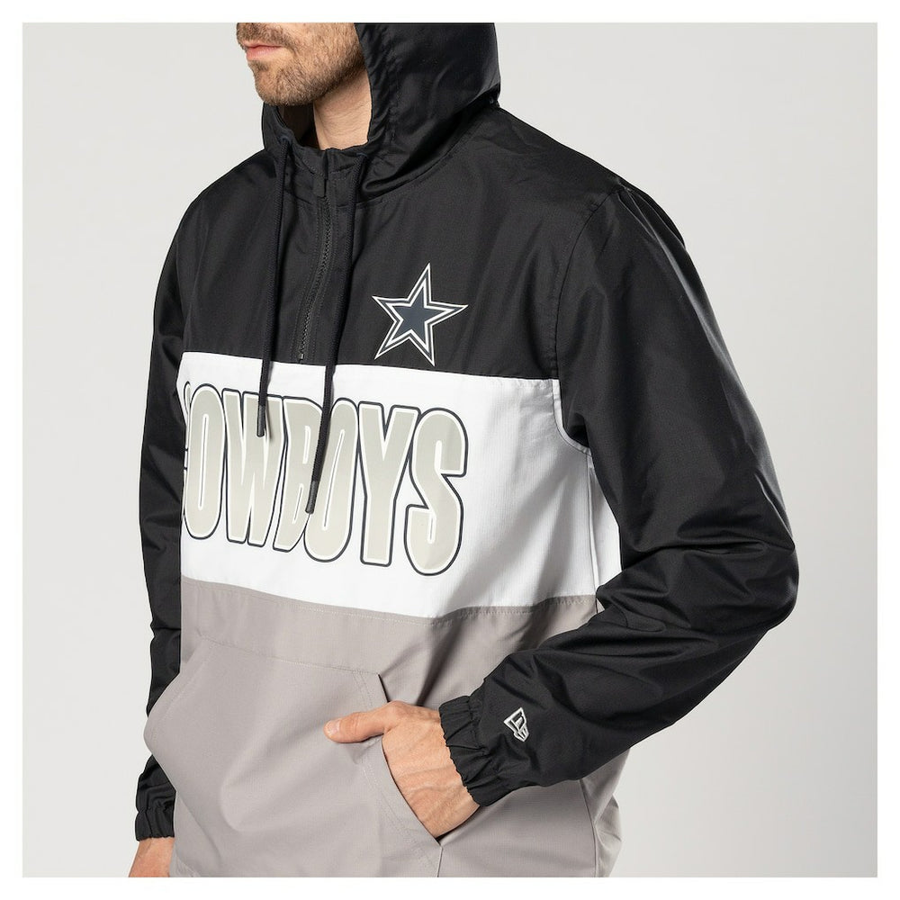 Dallas Cowboys New Era Ripstop Quarter-Zip Hooded Windbreaker - Navy sale