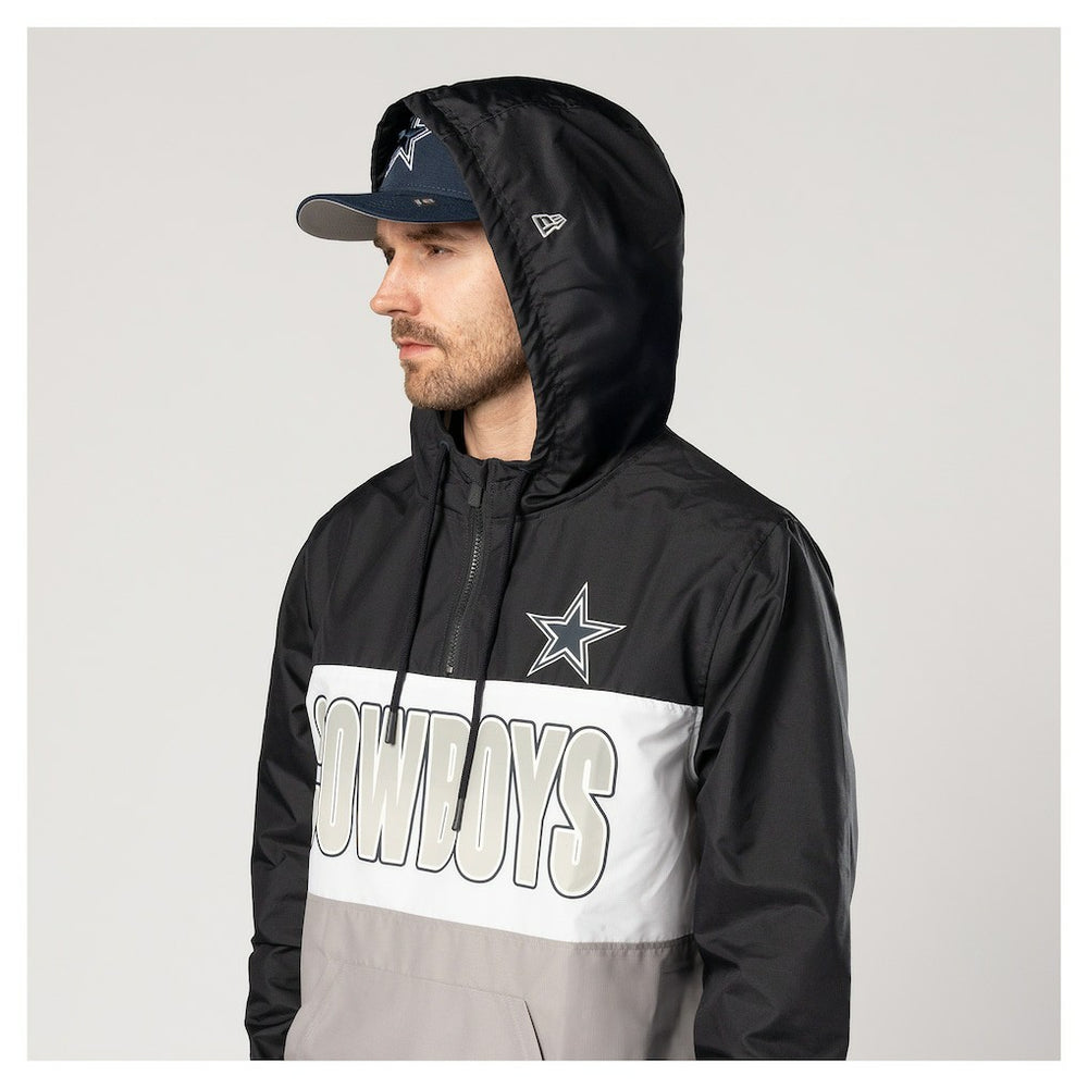 Dallas Cowboys New Era Ripstop Quarter-Zip Hooded Windbreaker - Navy sale