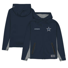 Dallas Cowboys New Era Combine Authentic Raglan Scuba Full-Zip Hoodie - Navy for sale