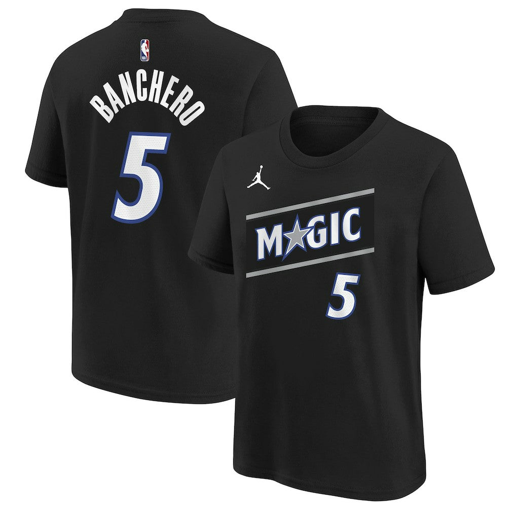 Paolo Banchero Orlando Magic Jordan Brand Youth Statement Edition Name & Number T-Shirt - Black on sale