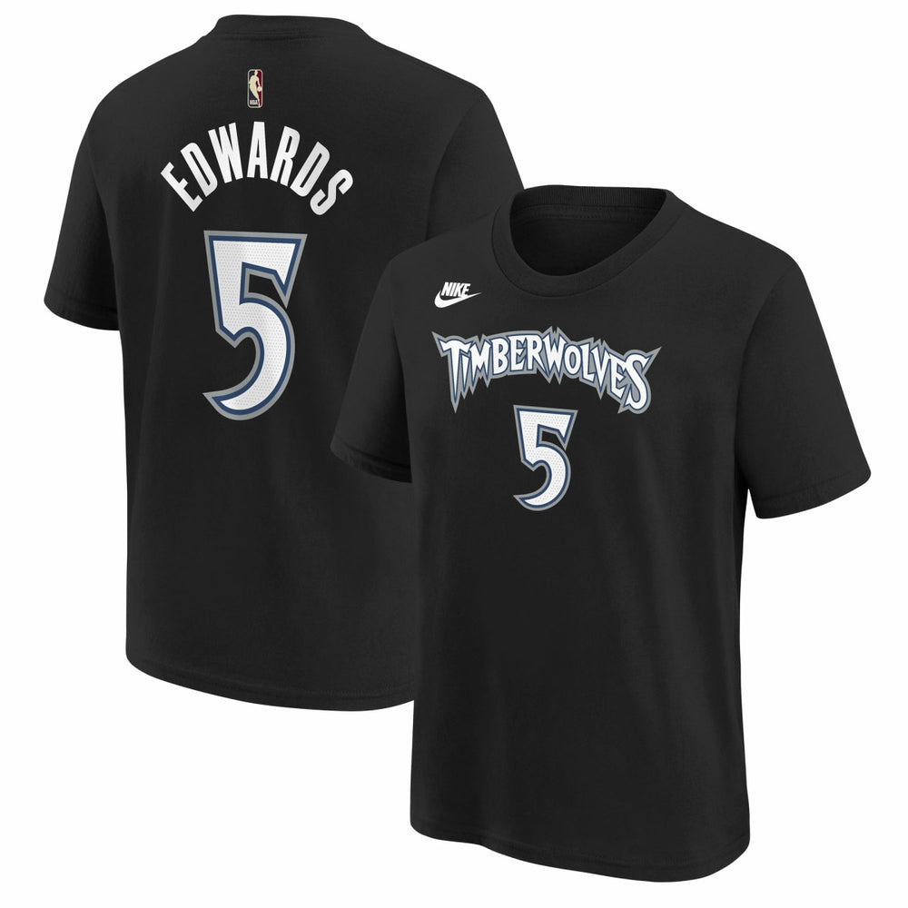 Anthony Edwards Minnesota Timberwolves Youth Name & Number T-Shirt - Classic Edition - Black | Nike for sale