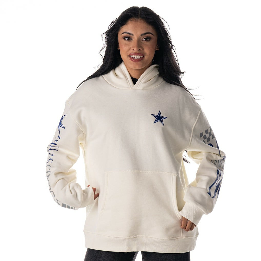 Dallas Cowboys The Wild Collective Unisex Stacked Graphic Sleeve Fleece Hoodie - White online