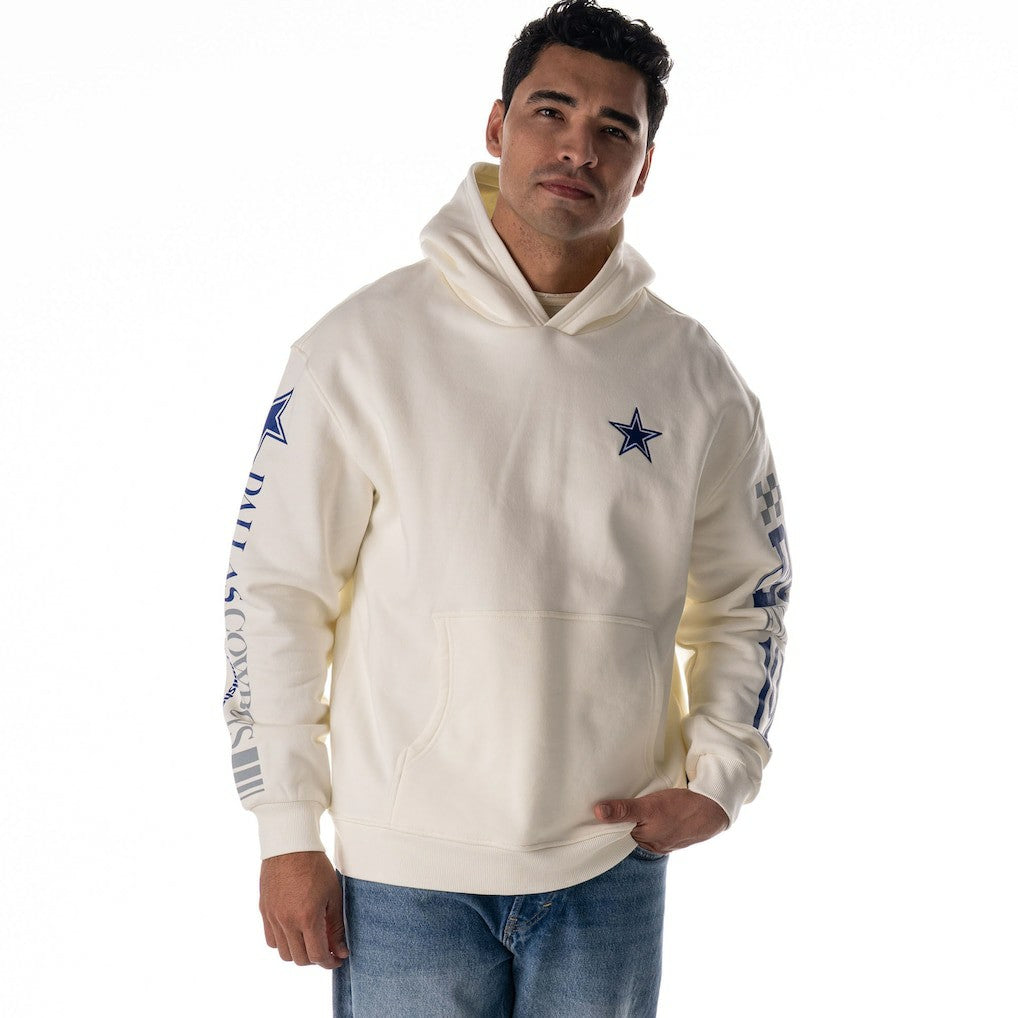 Dallas Cowboys The Wild Collective Unisex Stacked Graphic Sleeve Fleece Hoodie - White online