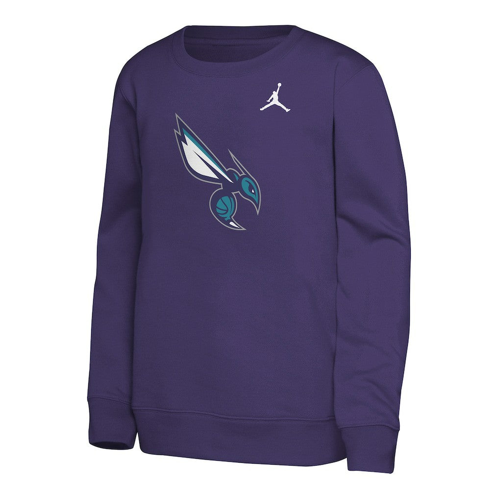 Charlotte Hornets Jordan Brand Youth Courtside Statement Edition Sweatshirt - Purple on sale