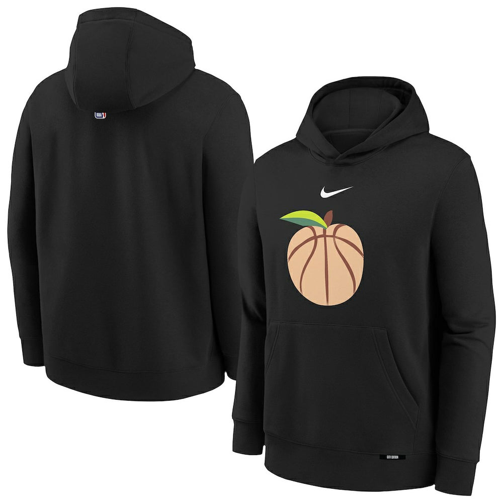 Atlanta Hawks Youth 2025/26 City Edition Club Fleece Pullover Hoodie - Black | Nike shop
