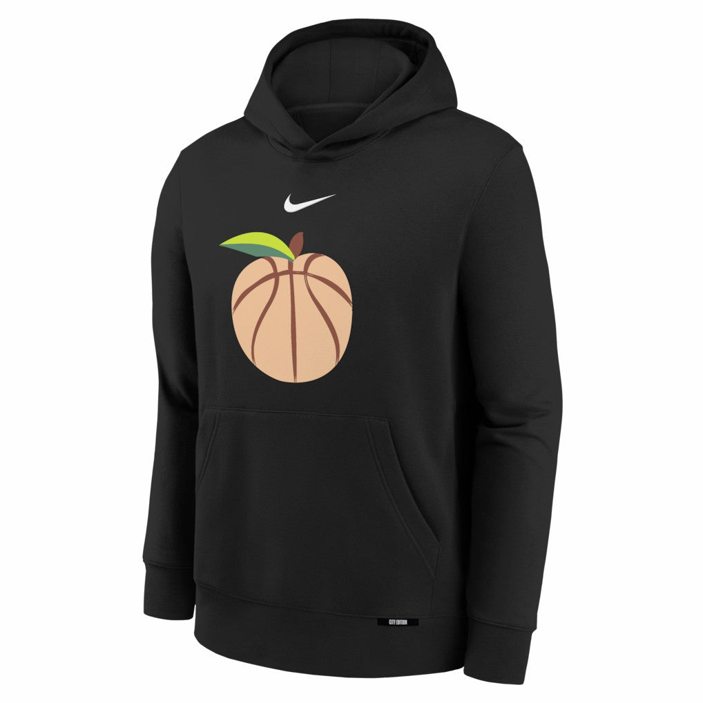 Atlanta Hawks Youth 2025/26 City Edition Club Fleece Pullover Hoodie - Black | Nike shop