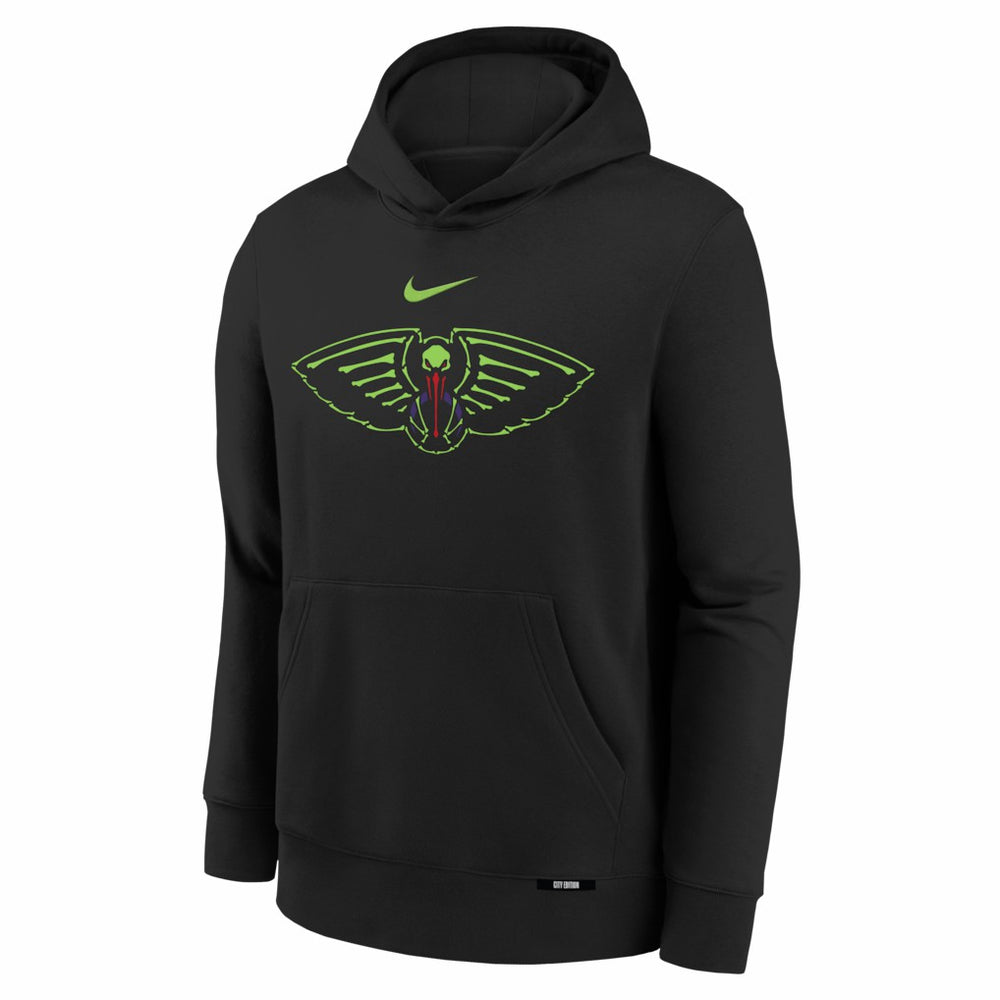 New Orleans Pelicans Youth 2025/26 City Edition Club Fleece Pullover Hoodie - Black | Nike for sale