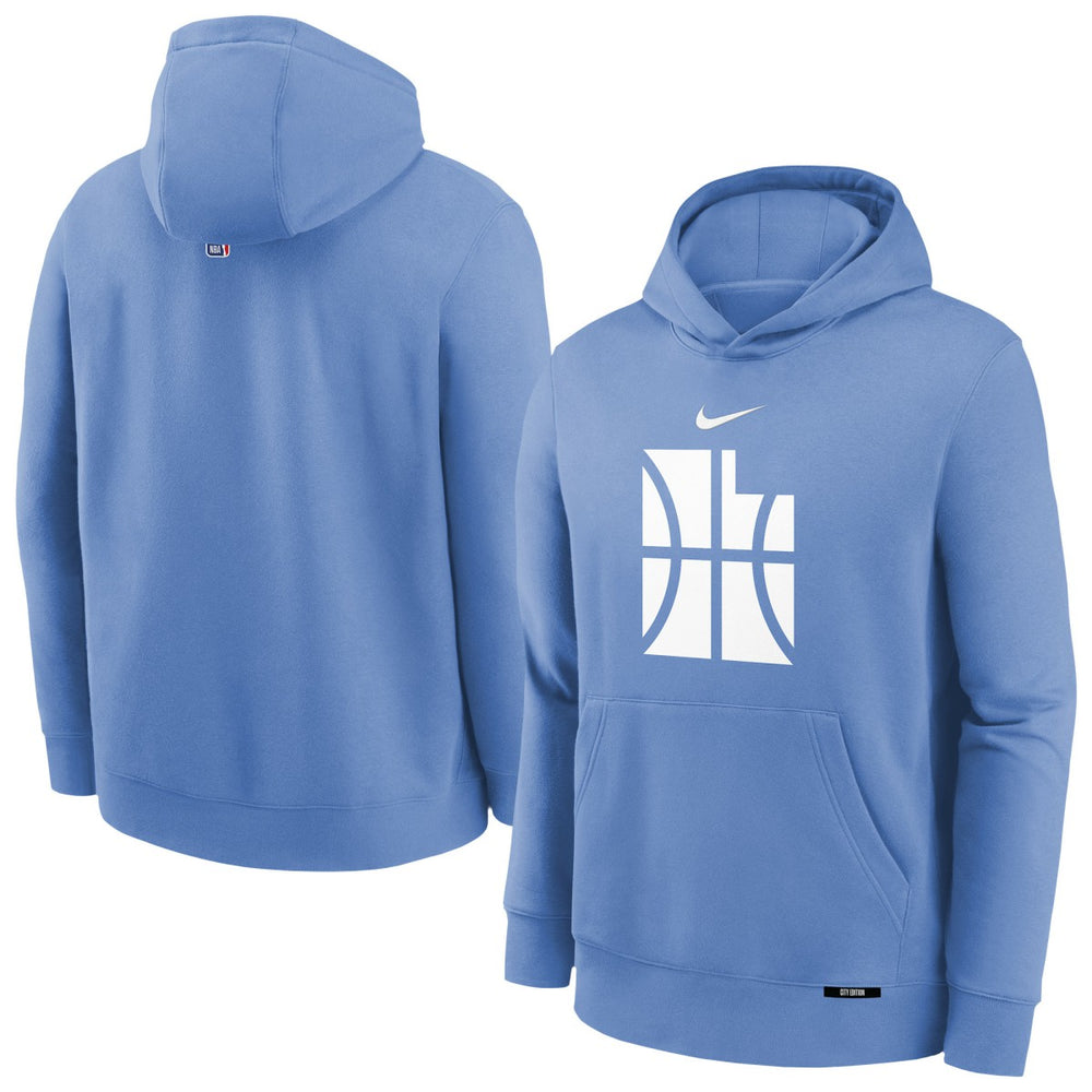 Utah Jazz Youth 2025/26 City Edition Club Fleece Pullover Hoodie - Blue | Nike discount