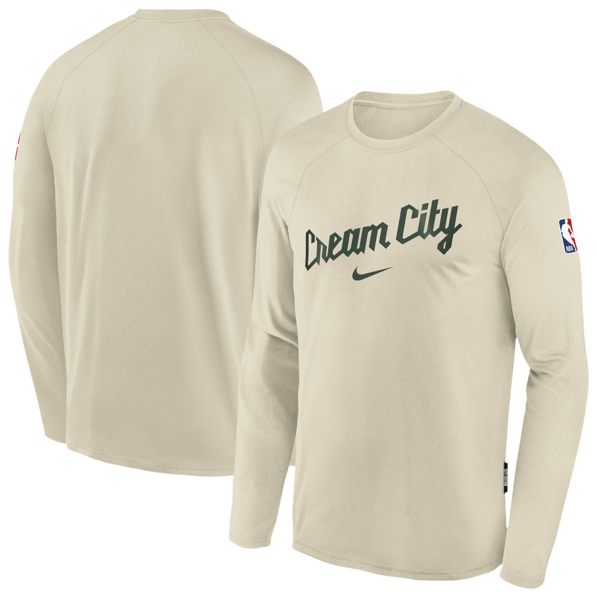 Milwaukee Bucks Youth 2025/26 City Edition Dri-Fit Long Sleeve Game Top - White | Nike for sale