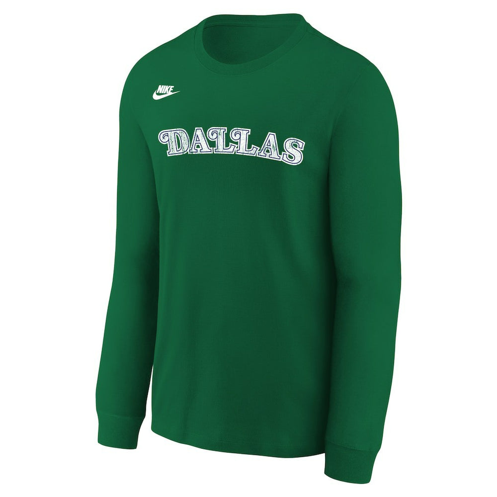 Dallas Mavericks Youth Hardwood Classics Essential Logo Max90 Long Sleeve T-Shirt sale - Green | Nike discount