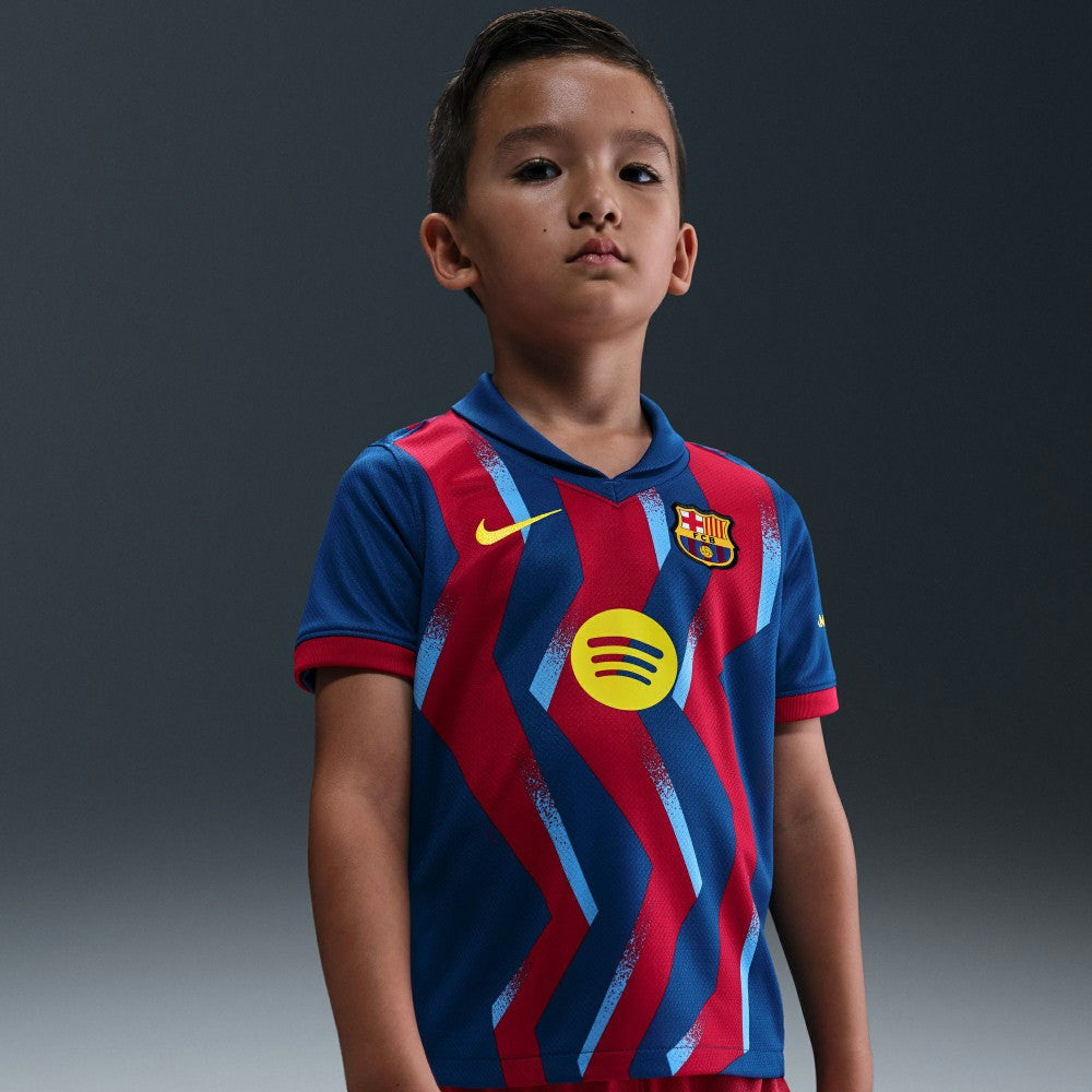 Barcelona Preschool 2025/26 Fourth Stadium Kit Set - Blue/Red | Nike for sale