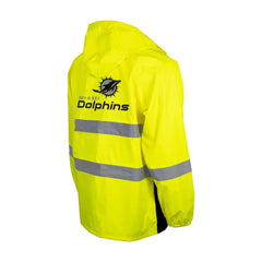 Miami Dolphins Hi-Vis Safety Waterproof Rainshell Full-Zip Hooded Jacket - Yellow outlet