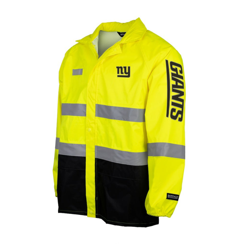New York Giants Hi-Vis Safety Waterproof Rainshell Full-Zip Hooded Jacket - Yellow cheap