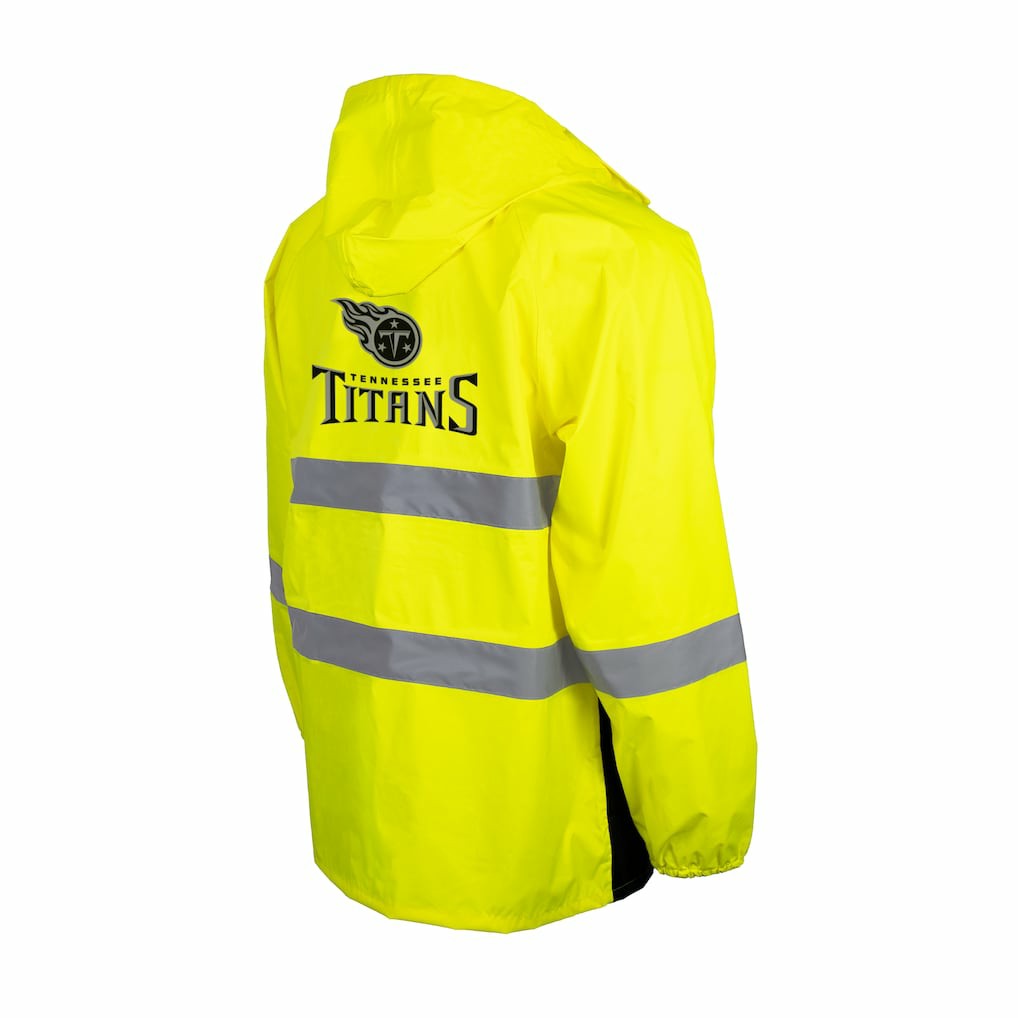Tennessee Titans Hi-Vis Safety Waterproof Rainshell Full-Zip Hooded Jacket - Yellow for sale