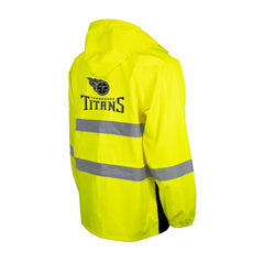 Tennessee Titans Hi-Vis Safety Waterproof Rainshell Full-Zip Hooded Jacket - Yellow for sale