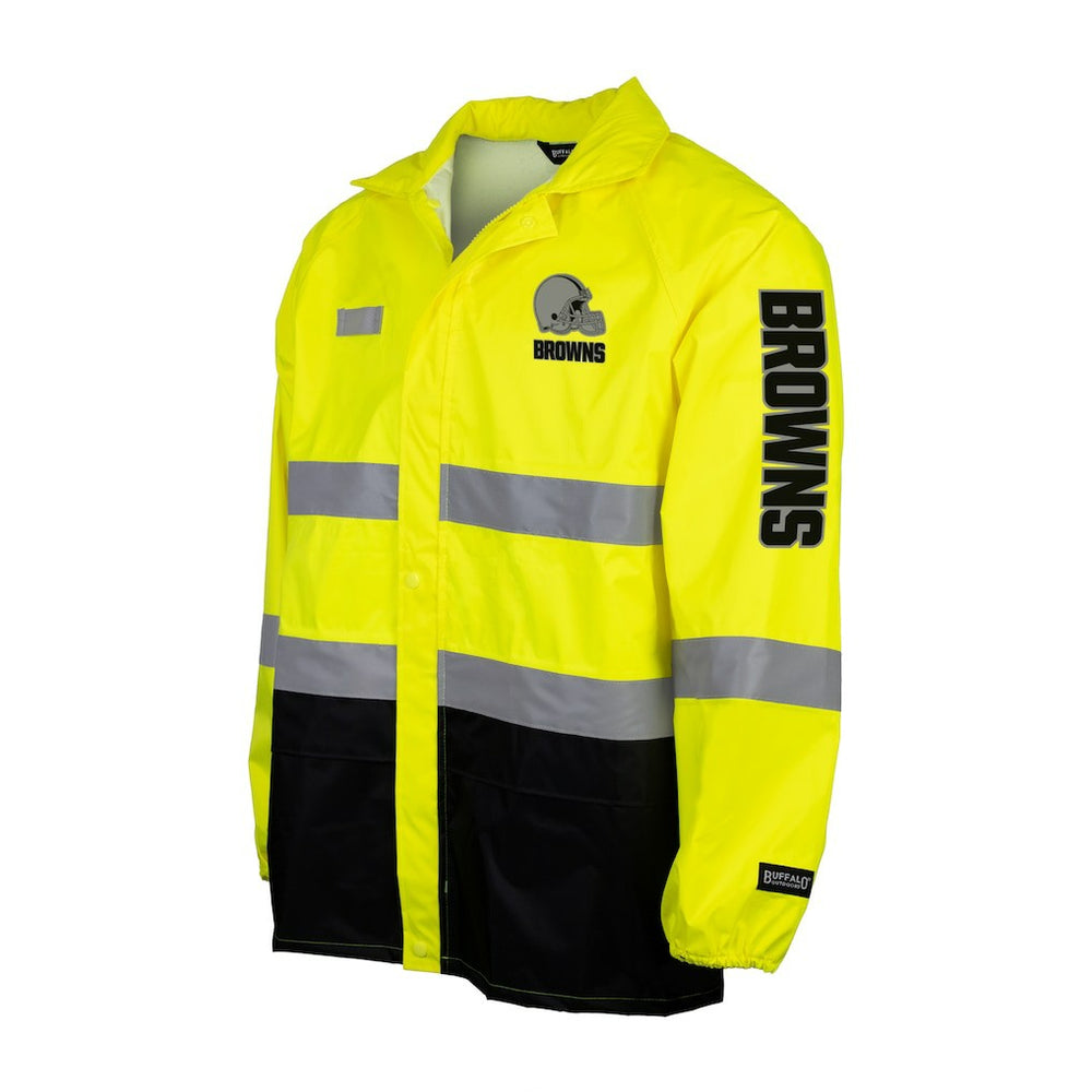 Cleveland Browns Hi-Vis Safety Waterproof Rainshell Full-Zip Hooded Jacket - Yellow online