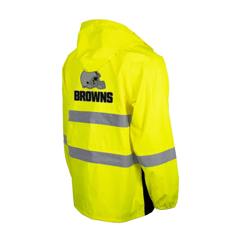 Cleveland Browns Hi-Vis Safety Waterproof Rainshell Full-Zip Hooded Jacket - Yellow online