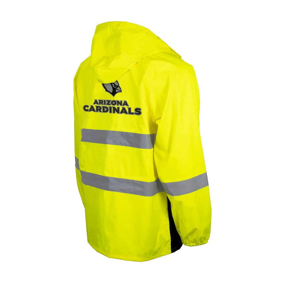 Arizona Cardinals Hi-Vis Safety Waterproof Rainshell Full-Zip Hooded Jacket - Yellow sale