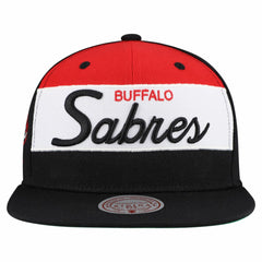 Buffalo Sabres Mitchell & Ness Retro Script Colorblock Snapback Hat Black