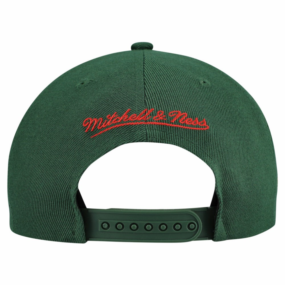Minnesota Wild Mitchell & Ness Retro Script Colorblock Snapback Hat Green
