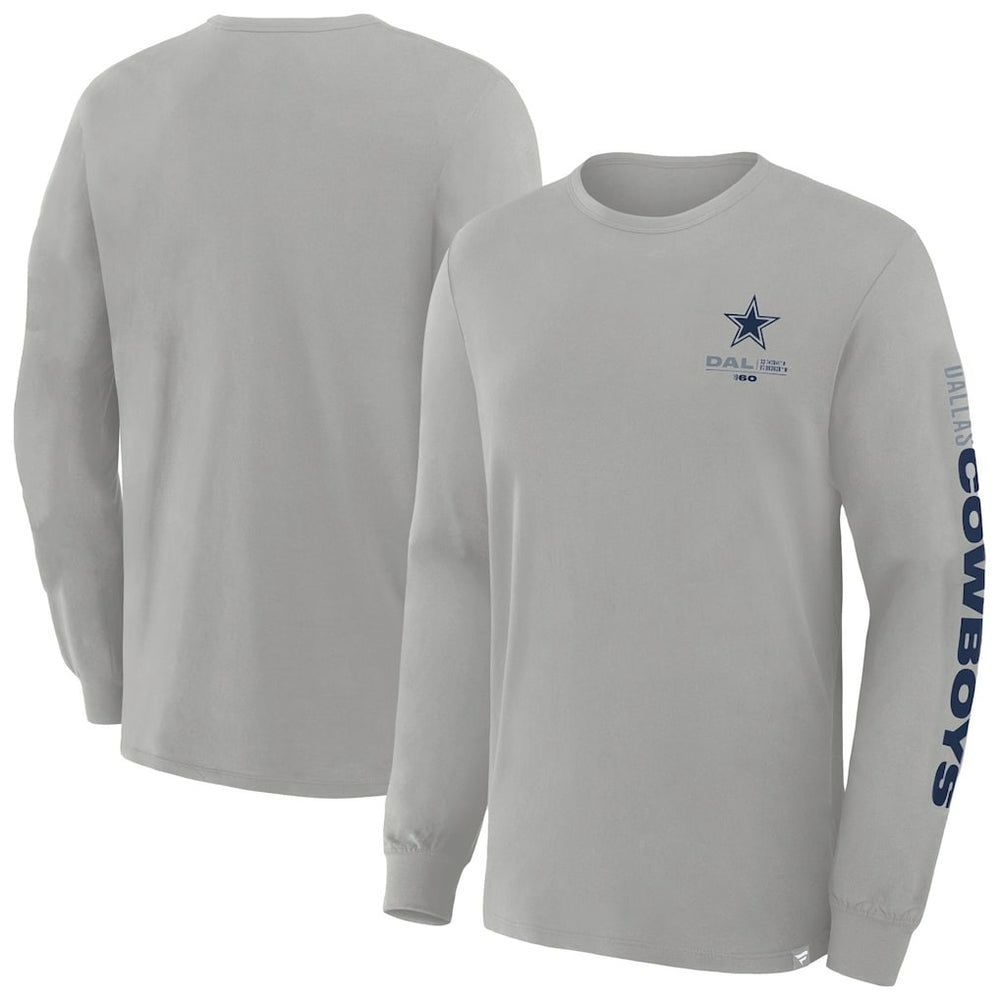 Dallas Cowboys Big & Tall Clock Management Legacy Long Sleeve T-Shirt - Heather Gray online