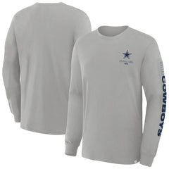 Dallas Cowboys Big & Tall Clock Management Legacy Long Sleeve T-Shirt - Heather Gray online
