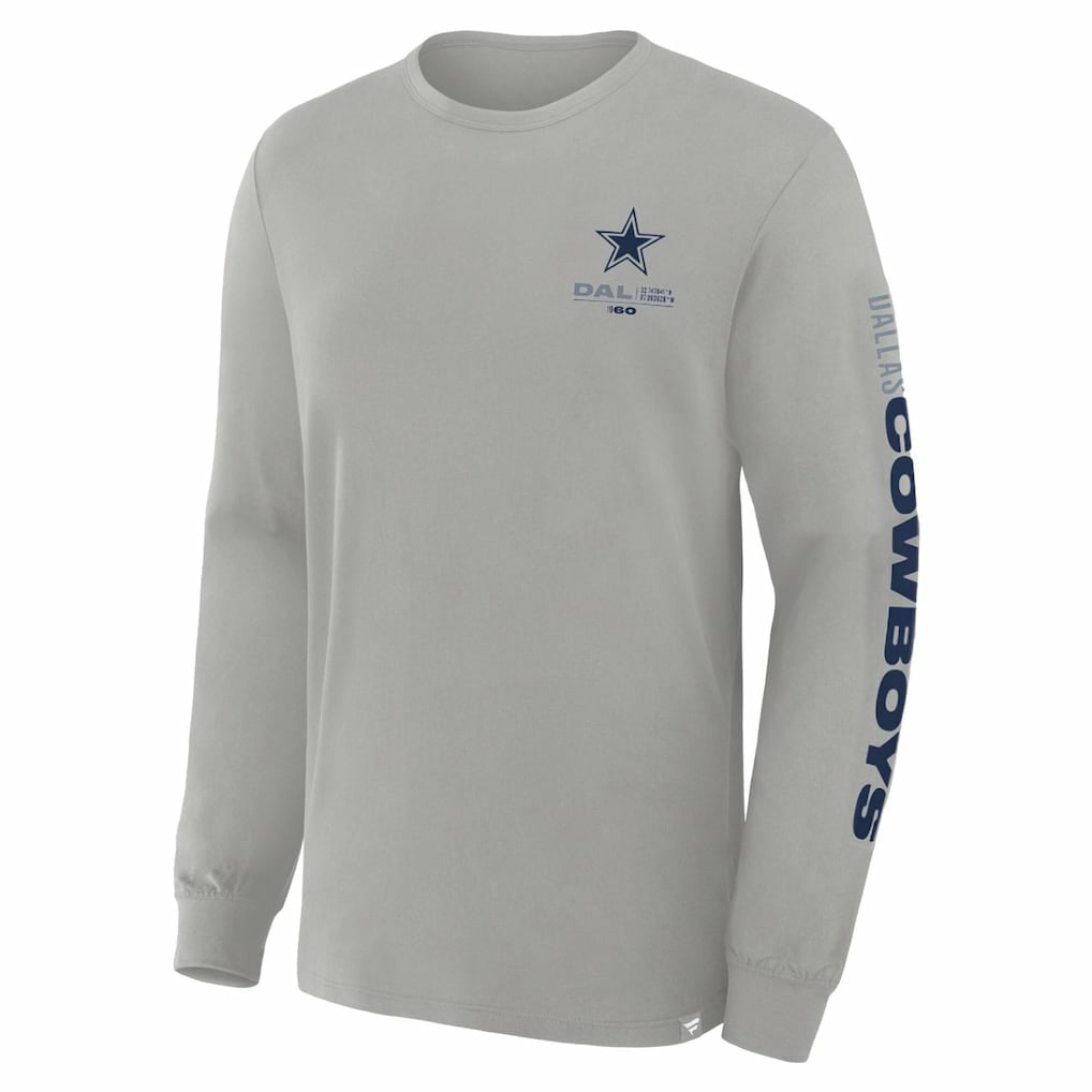 Dallas Cowboys Big & Tall Clock Management Legacy Long Sleeve T-Shirt - Heather Gray online