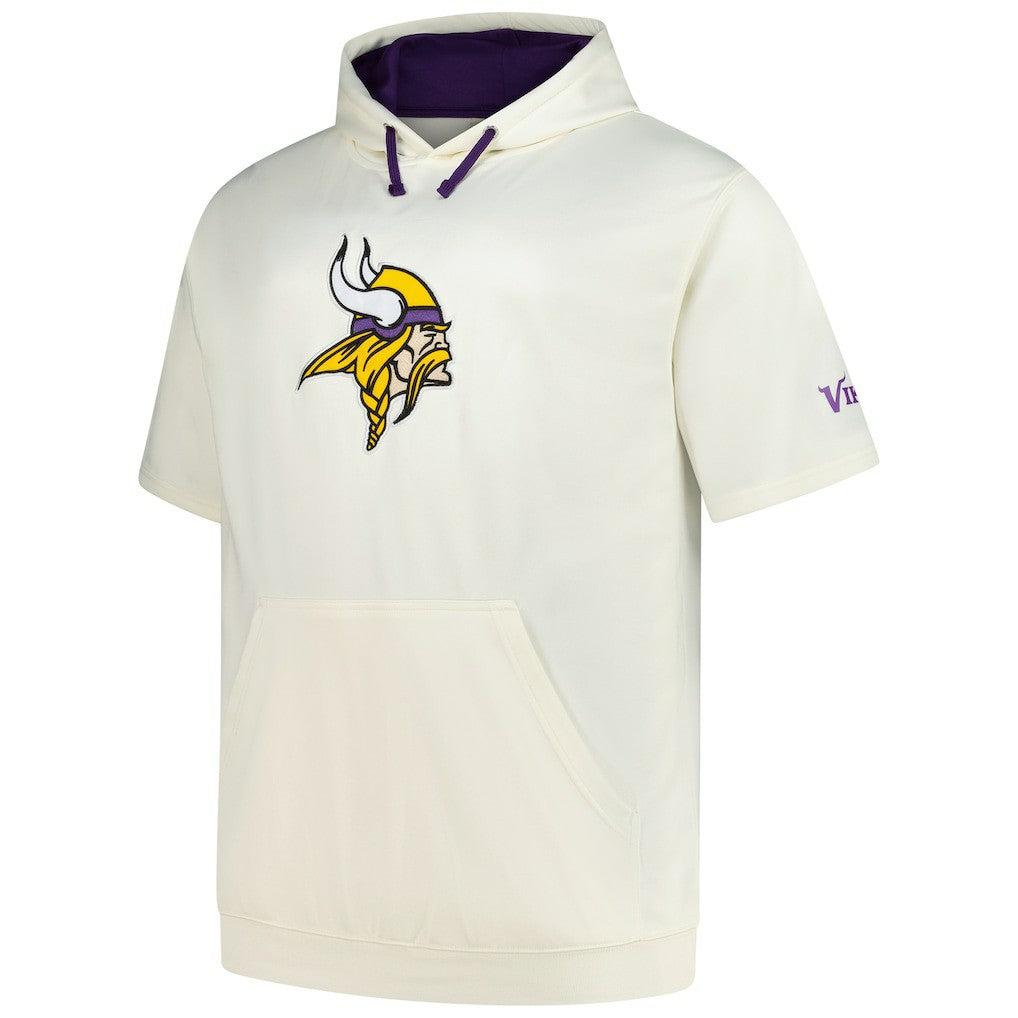 Minnesota Vikings Profile Big & Tall Chest Print and Logo Short Sleeve Pullover Hoodie - Oatmeal sale