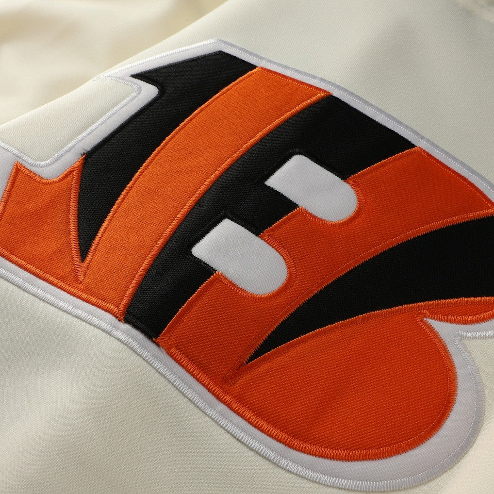 Cincinnati Bengals Profile Big & Tall Chest Print and Logo Short Sleeve Pullover Hoodie - Oatmeal discount