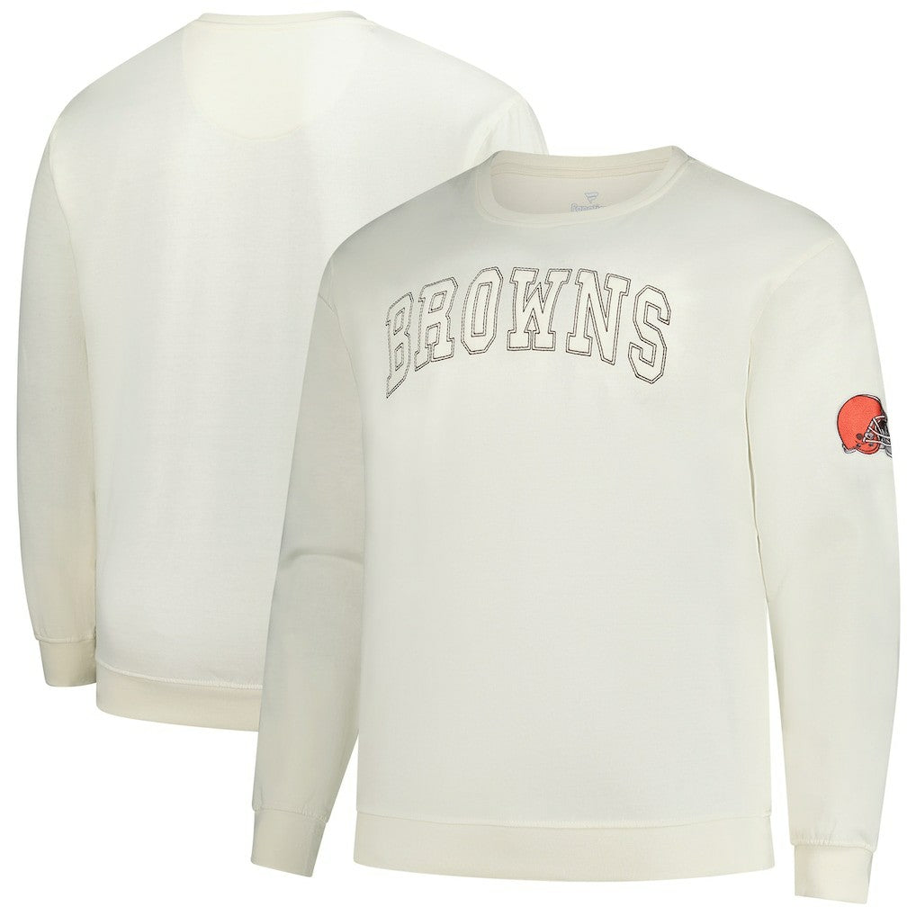 Cleveland Browns Profile Big & Tall Fleece Sweatshirt - Cream on sale