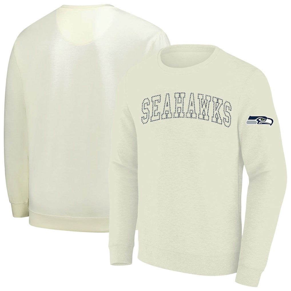 Seattle Seahawks Profile Big & Tall Fleece Sweatshirt - Cream cheap