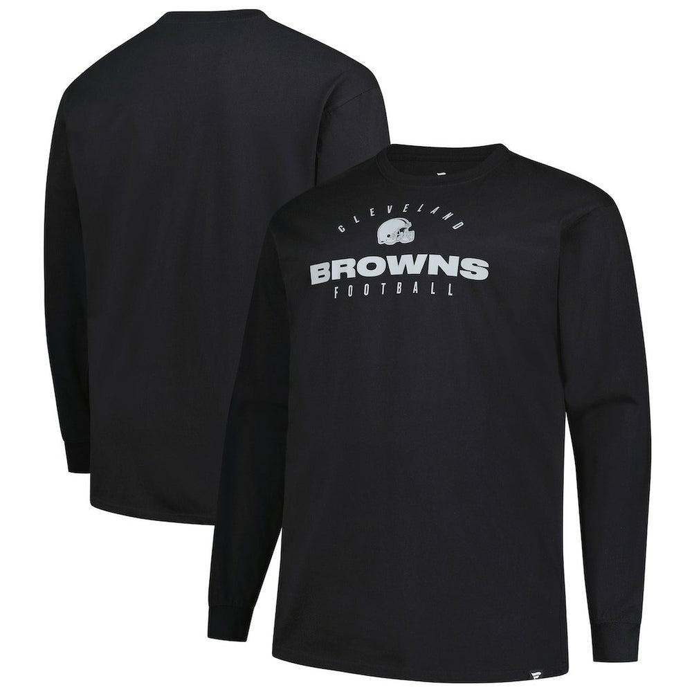 Cleveland Browns Big & Tall Coverage Scheme Long Sleeve T-Shirt - Black sale