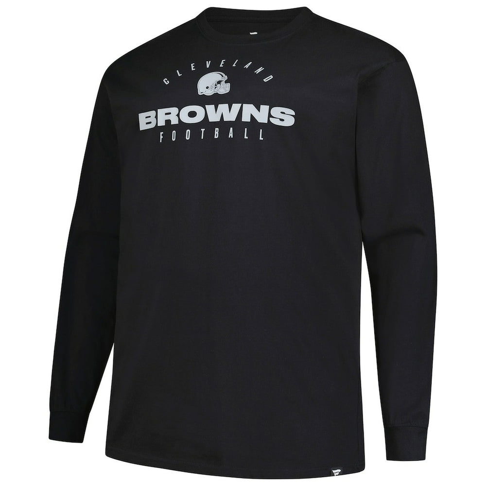 Cleveland Browns Big & Tall Coverage Scheme Long Sleeve T-Shirt - Black sale