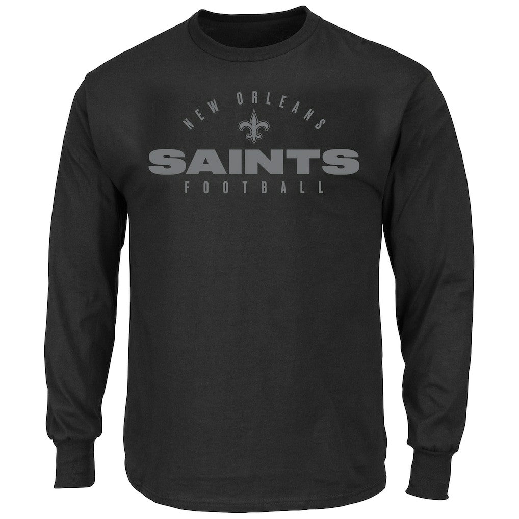 New Orleans Saints Big & Tall Coverage Scheme Long Sleeve T-Shirt - Black sale