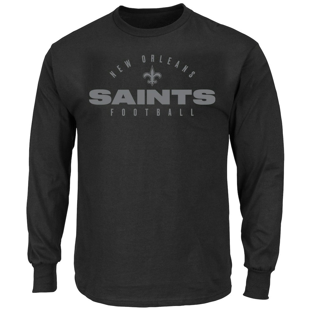 New Orleans Saints Big & Tall Coverage Scheme Long Sleeve T-Shirt - Black sale