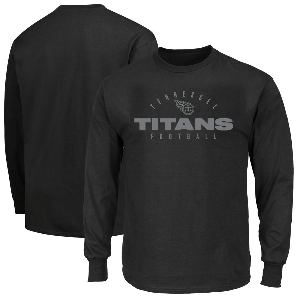 Tennessee Titans Big & Tall Coverage Scheme Long Sleeve T-Shirt - Black outlet