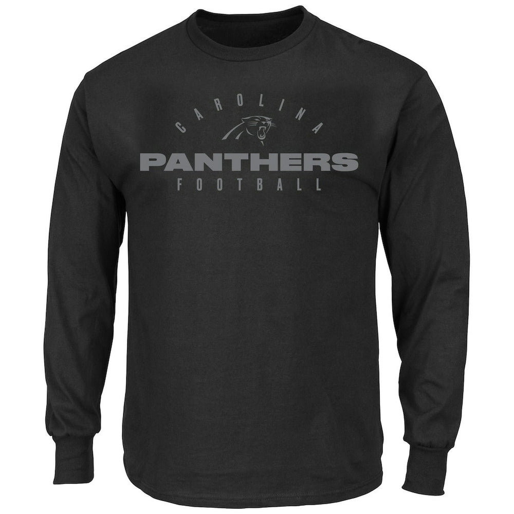 Carolina Panthers Big & Tall Coverage Scheme Long Sleeve T-Shirt - Black cheap