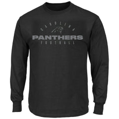 Carolina Panthers Big & Tall Coverage Scheme Long Sleeve T-Shirt - Black cheap