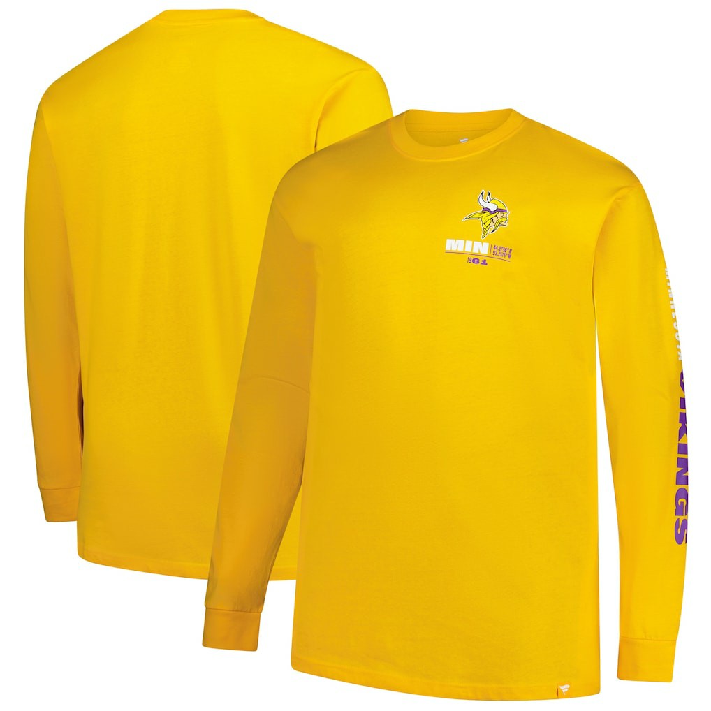 Minnesota Vikings Big & Tall Clock Management Legacy Long Sleeve T-Shirt - Gold discount